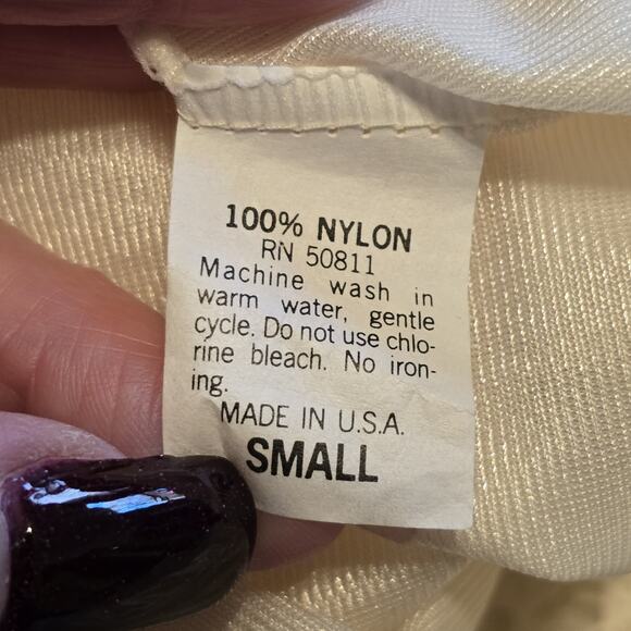 Vintage Morning Star Womens Skirt Slip Tiered Lace Elastic Waist Small Beige - Picture 3 of 7